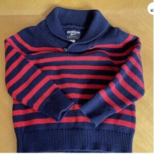 OshKosh B’gosh Boys Pullover Sweater Red& Blue Stripe Size 5
